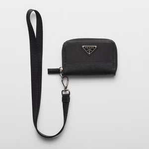 프라다 리나일론 및 사피아노 가죽 동전 지갑 2MR039