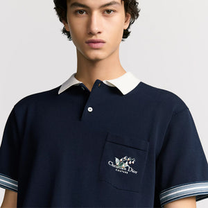 디올 크리스찬 디올 은방울꽃 폴로 반소매 셔츠 블루