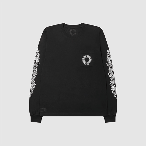 [국내배송] 크롬하츠 홀스슈 로고 포켓 롱슬리브 블랙 (앤톤 착용)