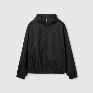 구찌 GG 나일론 자카드 지퍼 재킷 블랙