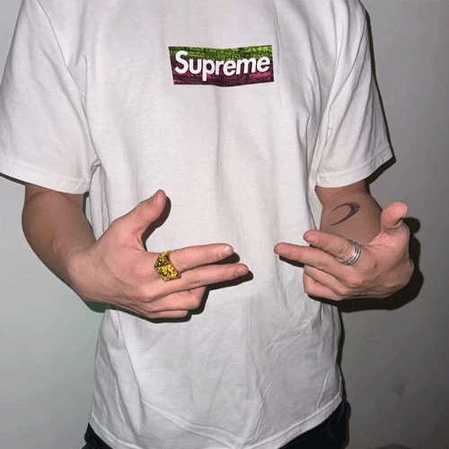 [국내배송] 슈프림 파이어 릴리프 박스 로고 반팔티 화이트