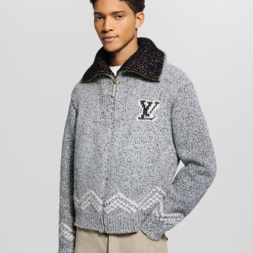 루이비통 지퍼 니티드 블루종 가디건 1AIMD1