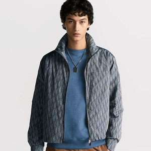 디올 오블리크 지퍼 셔츠 블루