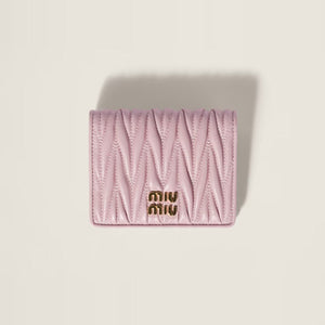 미우미우 마테라쎄 나파 가죽 반지갑 핑크 5MV204