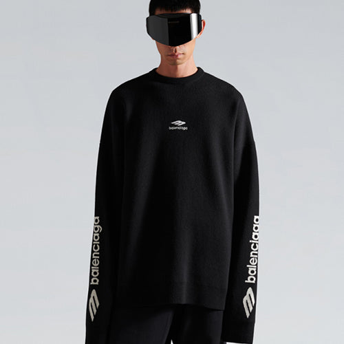 [국내배송] 발렌시아가 3B 스포츠 아이콘 스키 니트 블랙