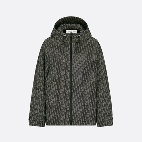 디올 오블리크 테크니컬 자카드 후드 재킷 그레이