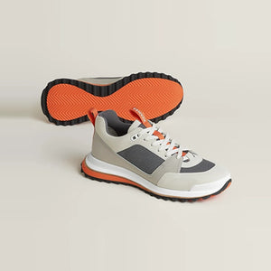 에르메스 트윌 및 스웨이드 리더 스니커즈 그레이