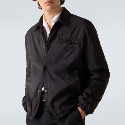 프라다 리나일론 블루종 셔츠 재킷 블랙