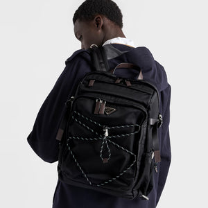 프라다 스피드록 리나일론 및 가죽 백팩 블랙 2VZ12 (변우석 착용)