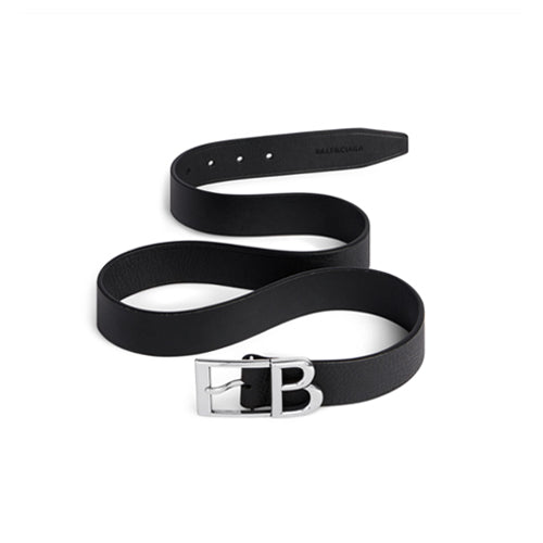 발렌시아가 클래식 B 벨트 블랙