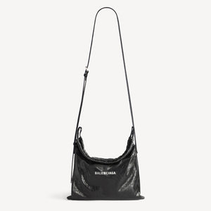 발렌시아가 쇼퍼 더스트 백 크로스바디 파우치 미디엄 블랙