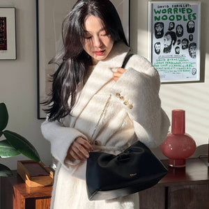 디올 램스킨 보우백 스몰 블랙 (김연아 착용)