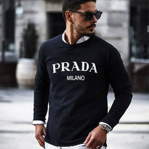 [국내배송/당일출고] 프라다 밀라노 로고 맨투맨 블랙