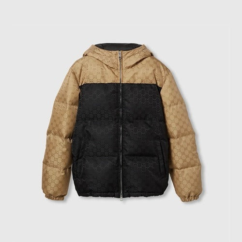 구찌 GG 나일론 푸퍼 다운 재킷 베이지/블랙