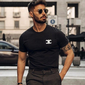 [국내배송/당일출고] 셀린느 트리오페 패치 로고 반팔티 블랙