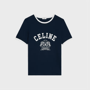 [국내배송] 셀린느 블라종 70's 코튼 반팔티 네이비