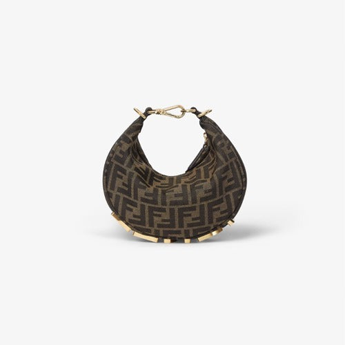 펜디 펜디그라피 패브릭 미니 백 브라운