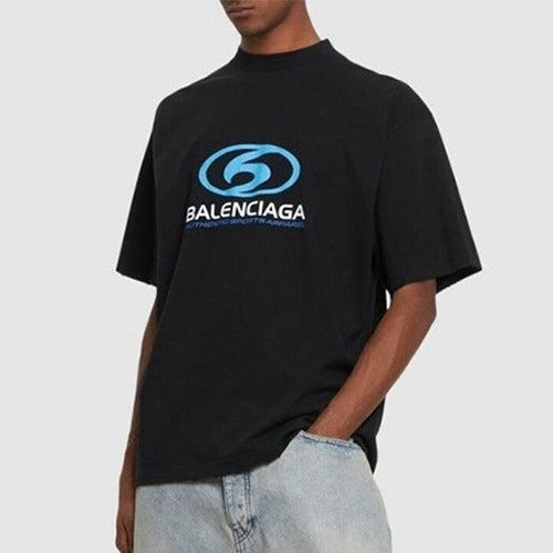 [국내배송] 발렌시아가 서퍼 크랙 로고 반팔티 블랙