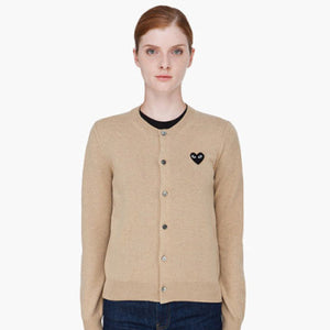 [국내배송/당일출고] 꼼데가르송 라운드 여성용 가디건 베이지/블랙와펜 (수지,보나 착용)