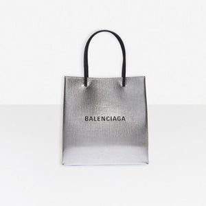 발렌시아가 노스사우스 쇼핑 토트백 XXS 실버