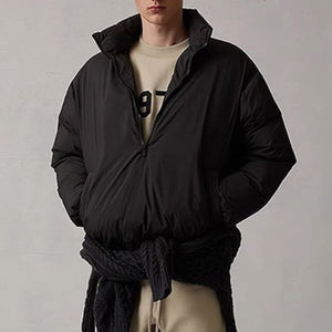 피어오브갓 로고 아플리케 패딩 쉘 하프 지퍼 자켓 4color