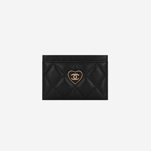 샤넬 CC 하트로고 카드지갑 블랙/금장