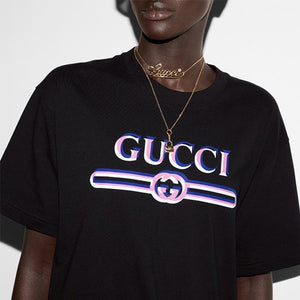 [국내배송] 구찌 배색 프린트 여성 반팔티 2color