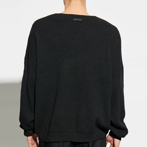 [국내배송] 피어오브갓 에센셜 헤비 와플 크루넥 니트 블랙