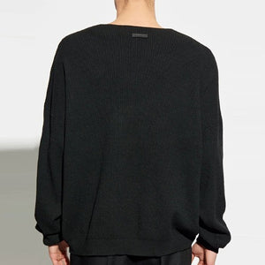 [국내배송] 피어오브갓 에센셜 헤비 와플 크루넥 니트 블랙