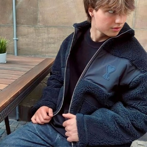 [국내배송/당일출고] 아미 하트 로고 테크니컬 패치 자켓 블랙