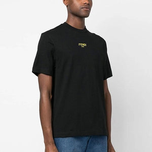 [국내배송] 펜디 로고 자수 반팔티 블랙