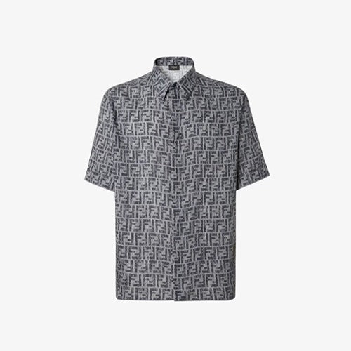 펜디 탑스티치 FF 자카드 쇼트 데님 셔츠