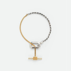 보테가베네타 패싯 체인 팔찌 골드/실버