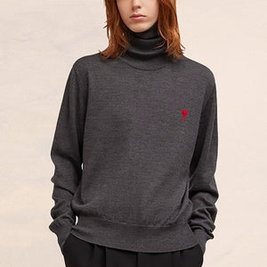 [국내배송] 아미 드 꾀흐 자수 터틀넥 니트 남성용 5color - 컬러 추가 입고 -