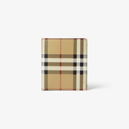 버버리 빈티지 체크 레더 폴딩 카드케이스