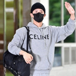 [국내배송/당일출고] 셀린느 클래식 프린트 로고 후드티 그레이 (박보검 착용)