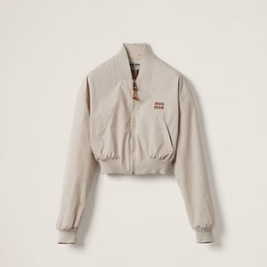 미우미우 파나마 코튼 블루종 재킷 베이지