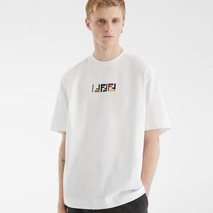 [국내배송] 펜디 FF 로고 멀티 자수 반팔티 화이트