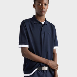 [국내배송] 프라다 코튼 폴로 셔츠 반팔티 네이비