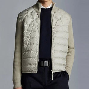 [국내배송] 몽클레어 다운 판넬 지퍼 코튼 블랜드 니트 패딩재킷 2color - 재입고 -