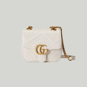 구찌 GG 마몬트 마틀라쎄 미니 숄더백 화이트 739682
