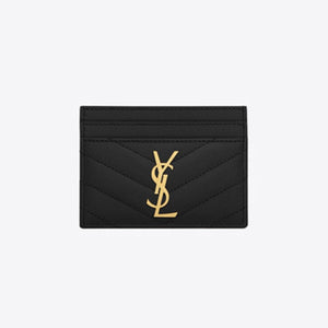 세인트로랑 모노그램 마틀라세 카드지갑 블랙/금장