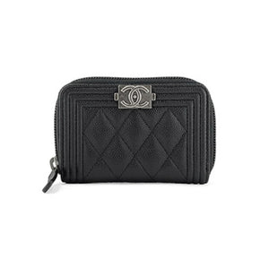 샤넬 보이 지퍼 카드지갑 캐비어 블랙/은장 (고윤정 착용)