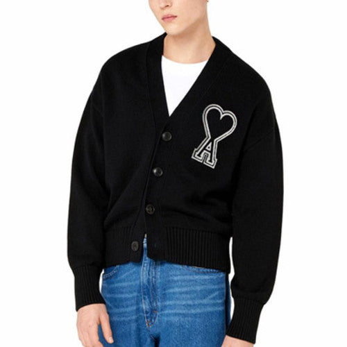 [국내배송/당일출고] 아미 보플 빅하트 로고 패치 가디건 블랙 - 재입고 -